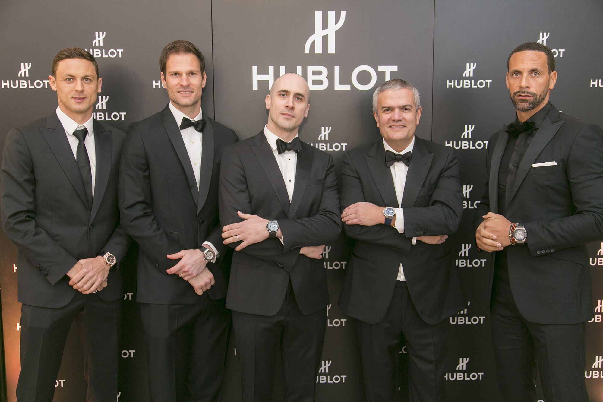 From left to right: Nemanja Matic, Asmir Begovic, Maxime Büchi, Ricardo Guadalupe, Rio Ferdinand