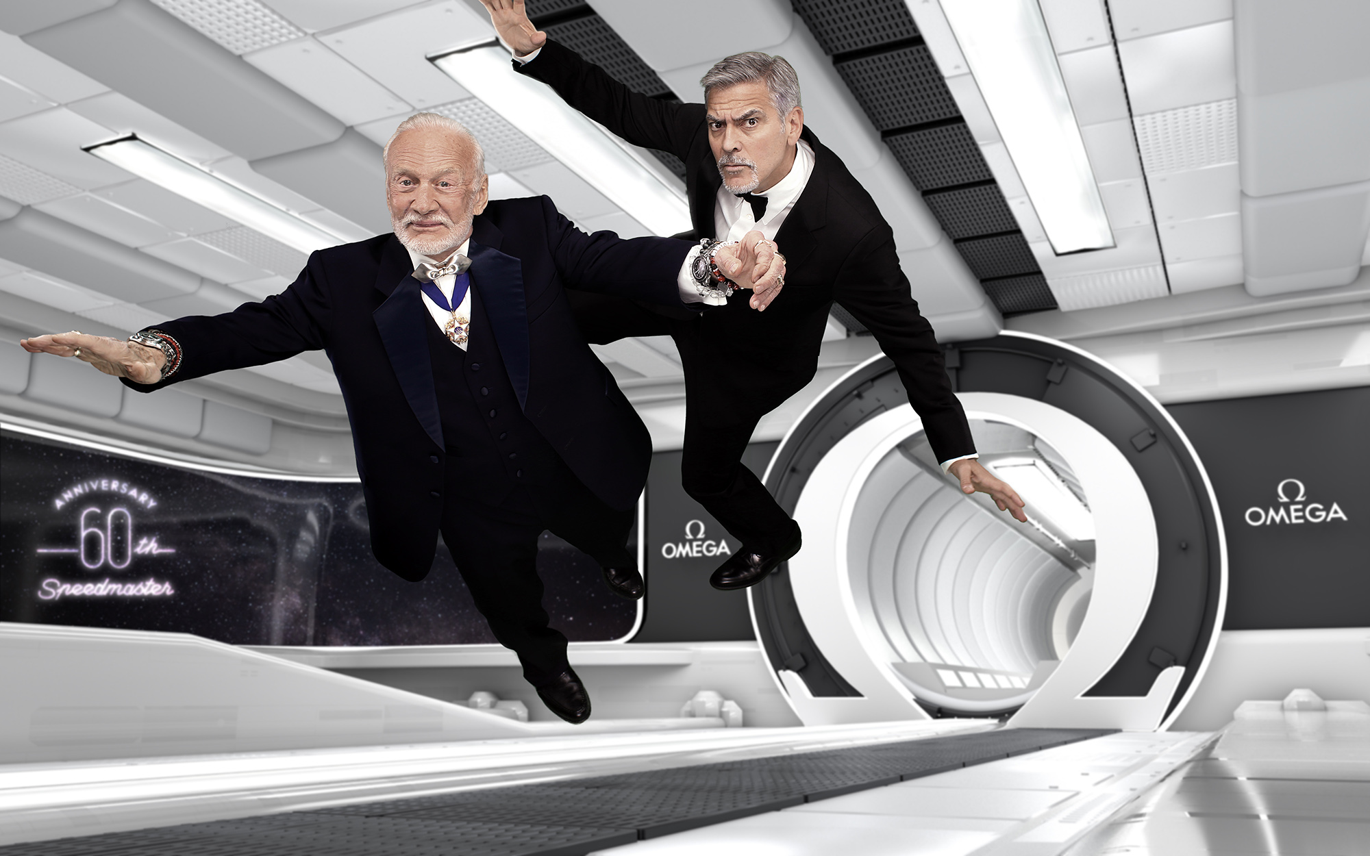 Buzz Aldrin and George Clooney