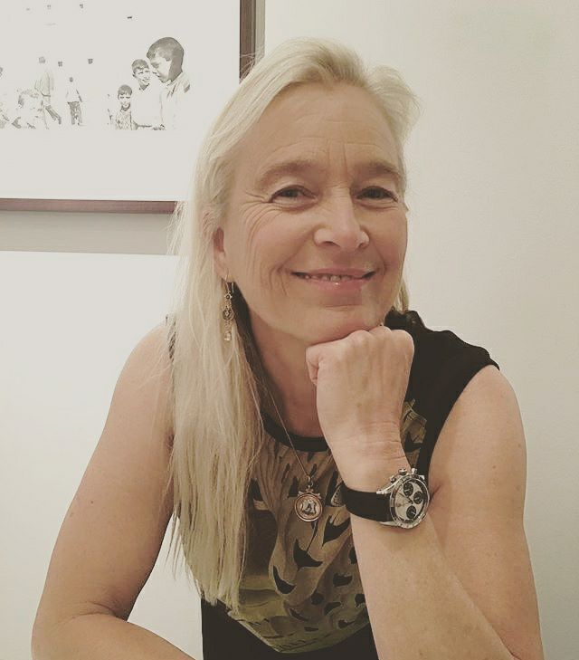 NEll Newman wearing the Paul Newman Daytona