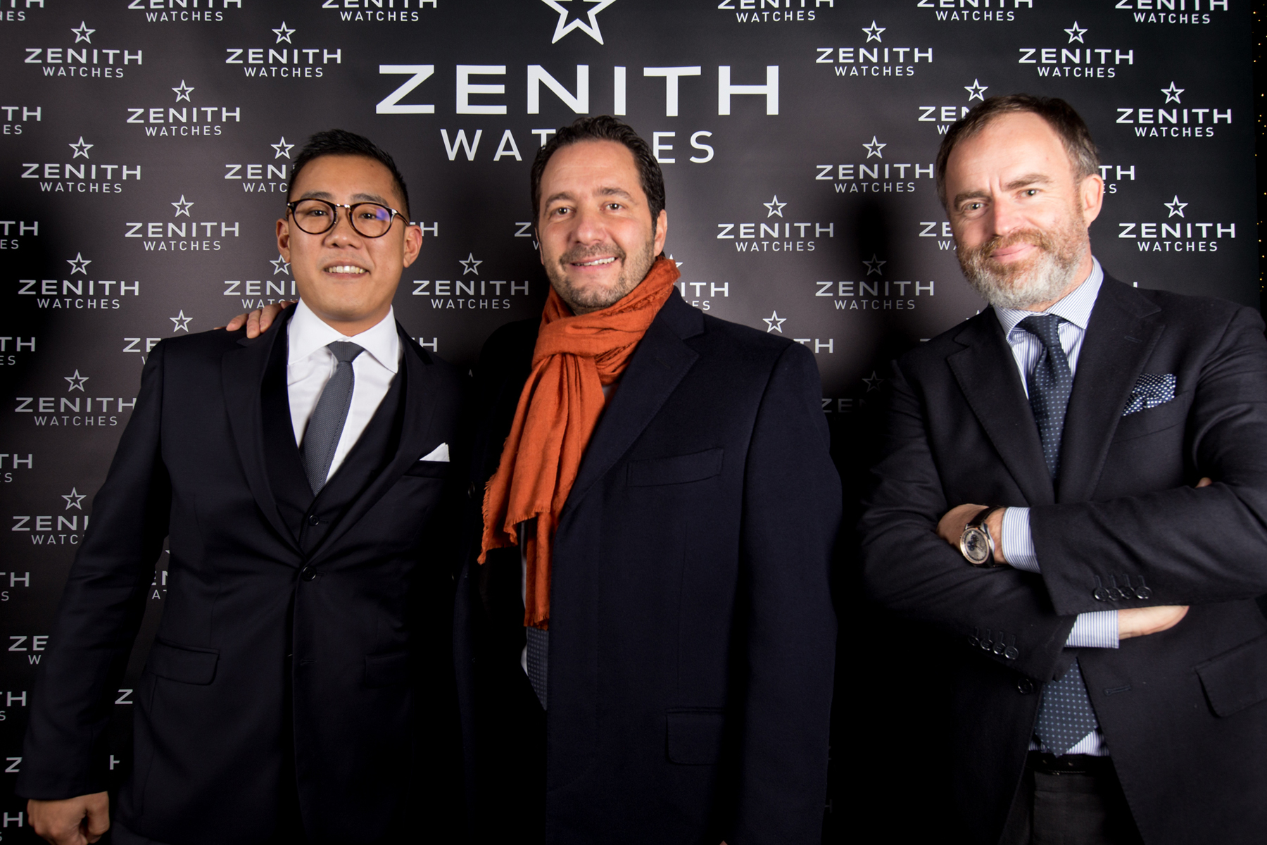 Zenith Vendôme Henri Trinh Directeur boutique Vendôme, Julien Tornare CEO Zenith et Arnaud Vidal DG Zenith France et Belux.jpg