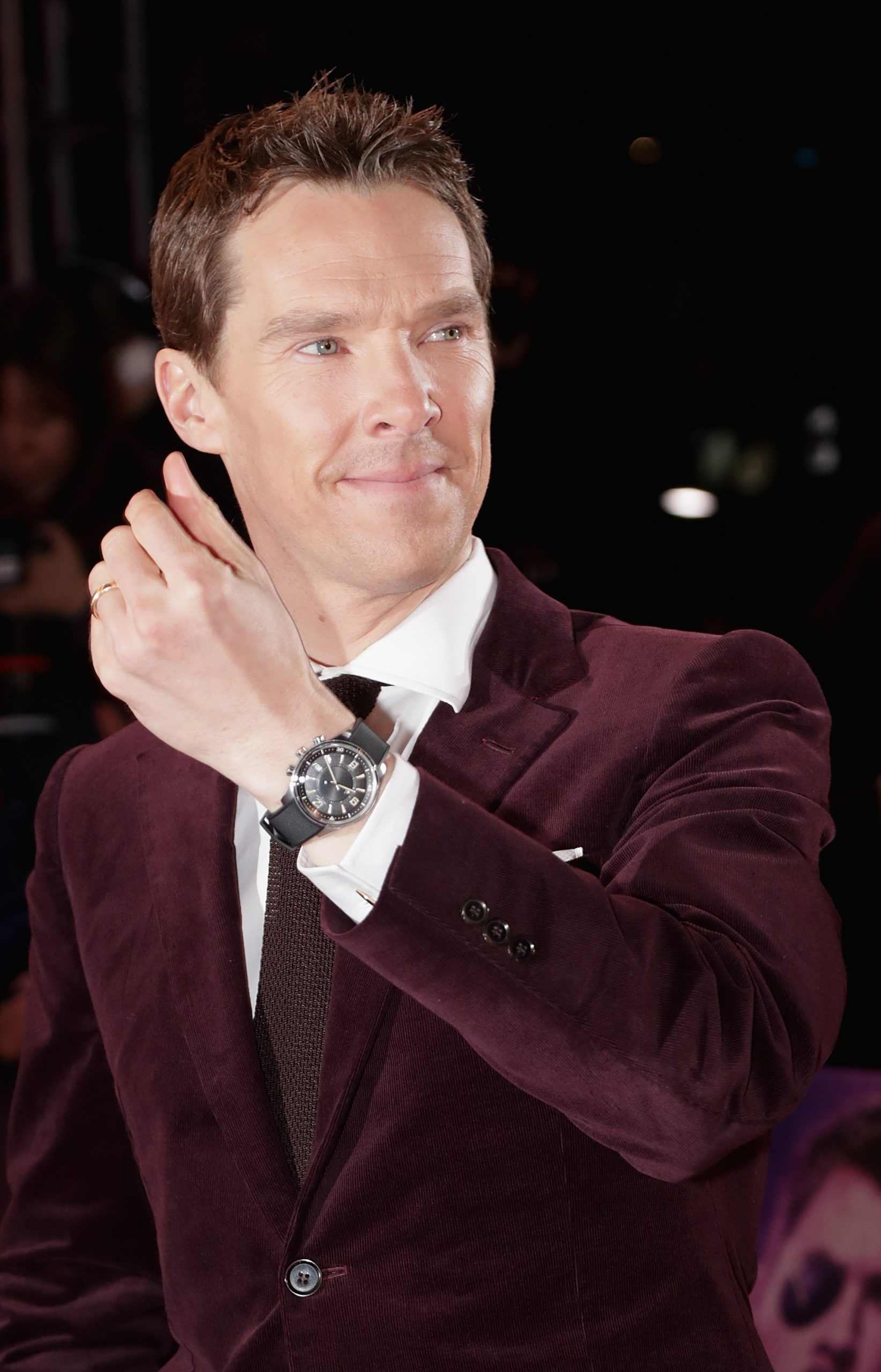 Benedict Cumberbatch in Seoul with a Jaeger-LeCoultre Polaris Memovox.jpg