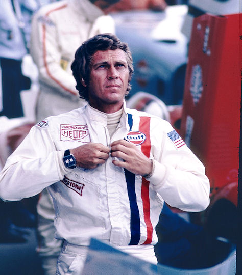 Steve McQueen wearing the Heuer Monaco in the film Le Mans.