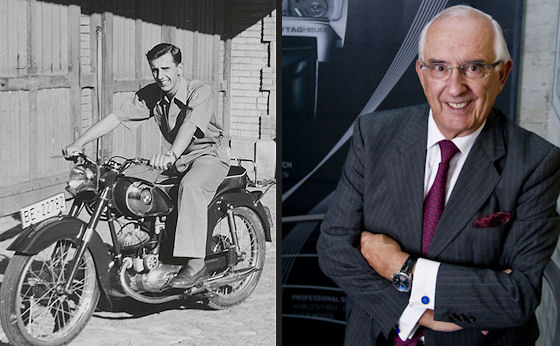 Left, Jack Heuer as a young man, and after his return as Honorary Chairman of TAG Heuer in 2001.