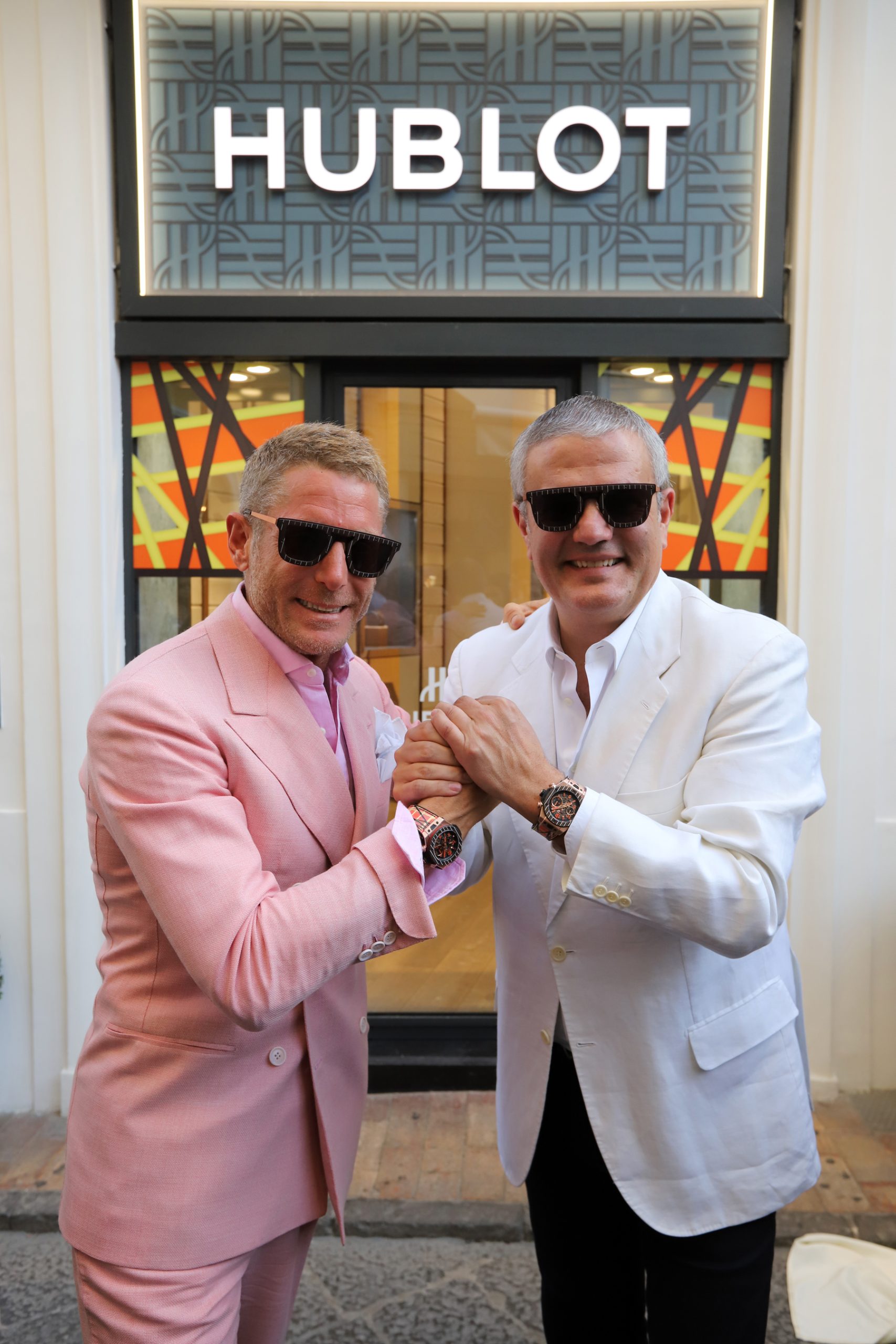 Lapo Elkann and Ricardo Guadalupe unveiling the Hublot Big Bang Unico Teak Italia Independent in Capri.JPG