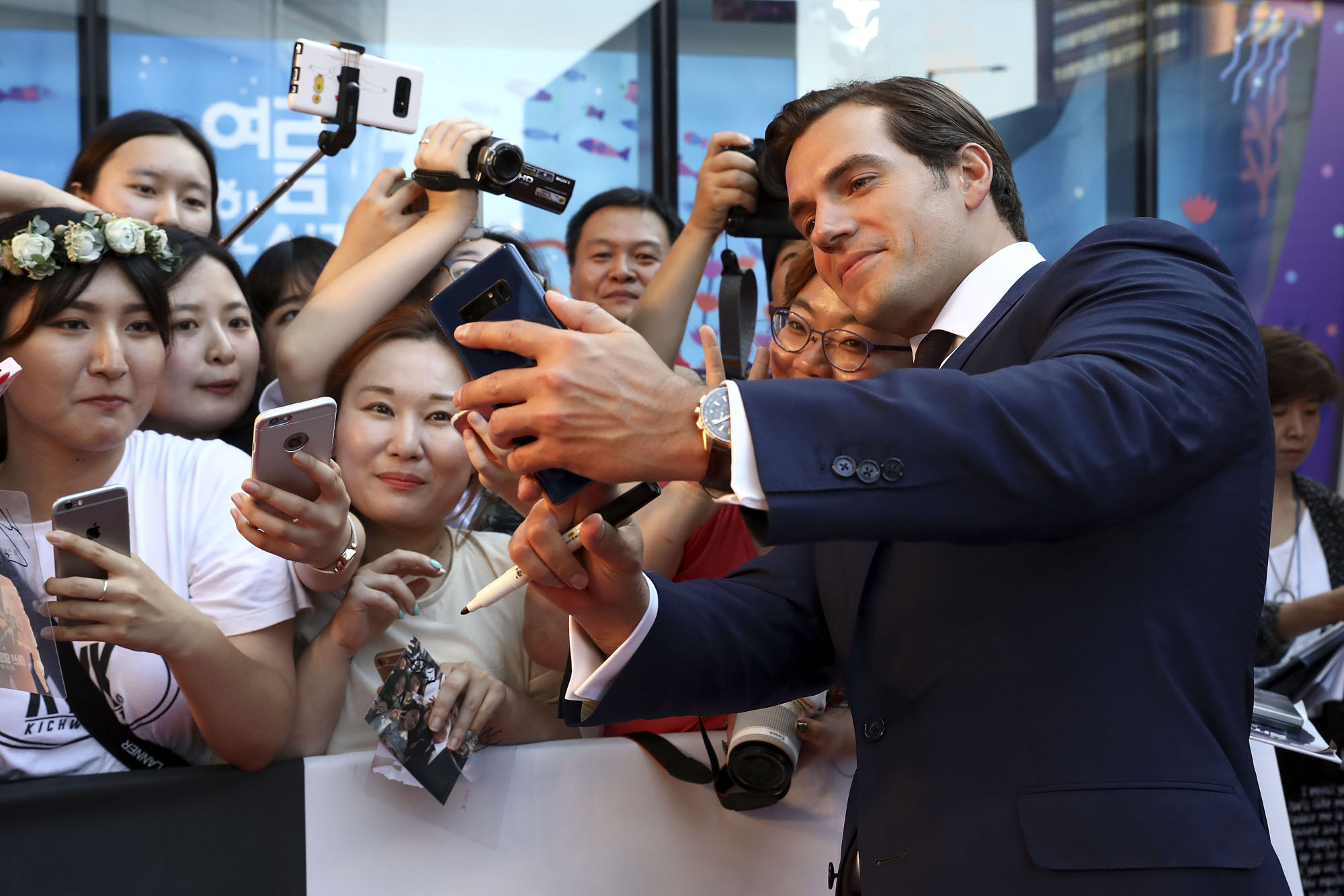 Henry Cavill wears Jaeger-LeCoultre Polaris Chronograph at the Seoul Premiere of Mission Impossible @GettyImages.jpg