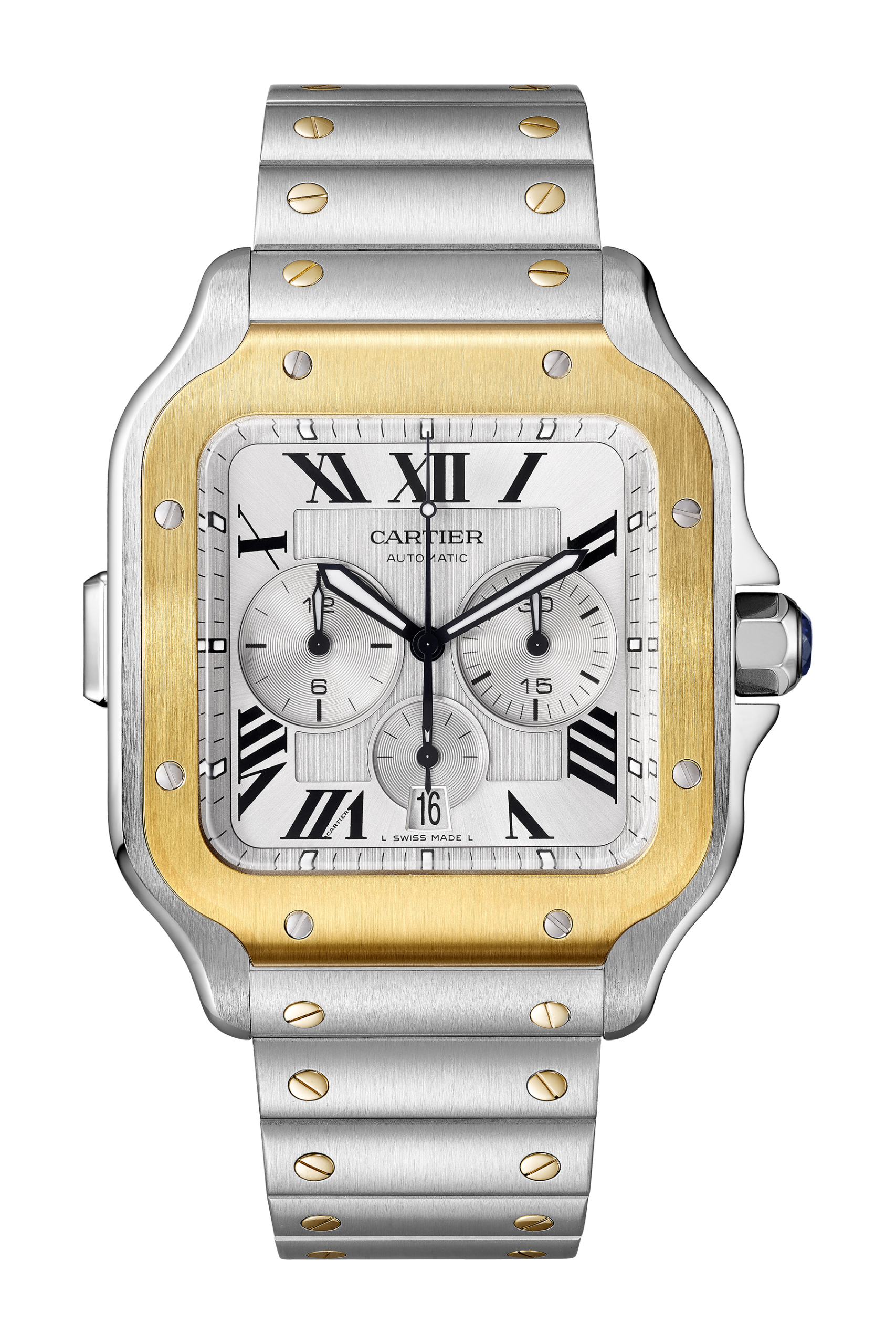 Cartier Santos de Cartier Chronograph in steel and yellow gold