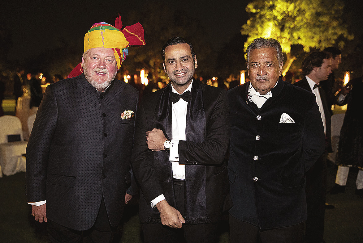 Left to right: Ian Fairservice, the man who bought the auction timepiece, Nader Iskander, brand director, Jaeger- LeCoultre and His Highness The Maharaja Gaj Singh II