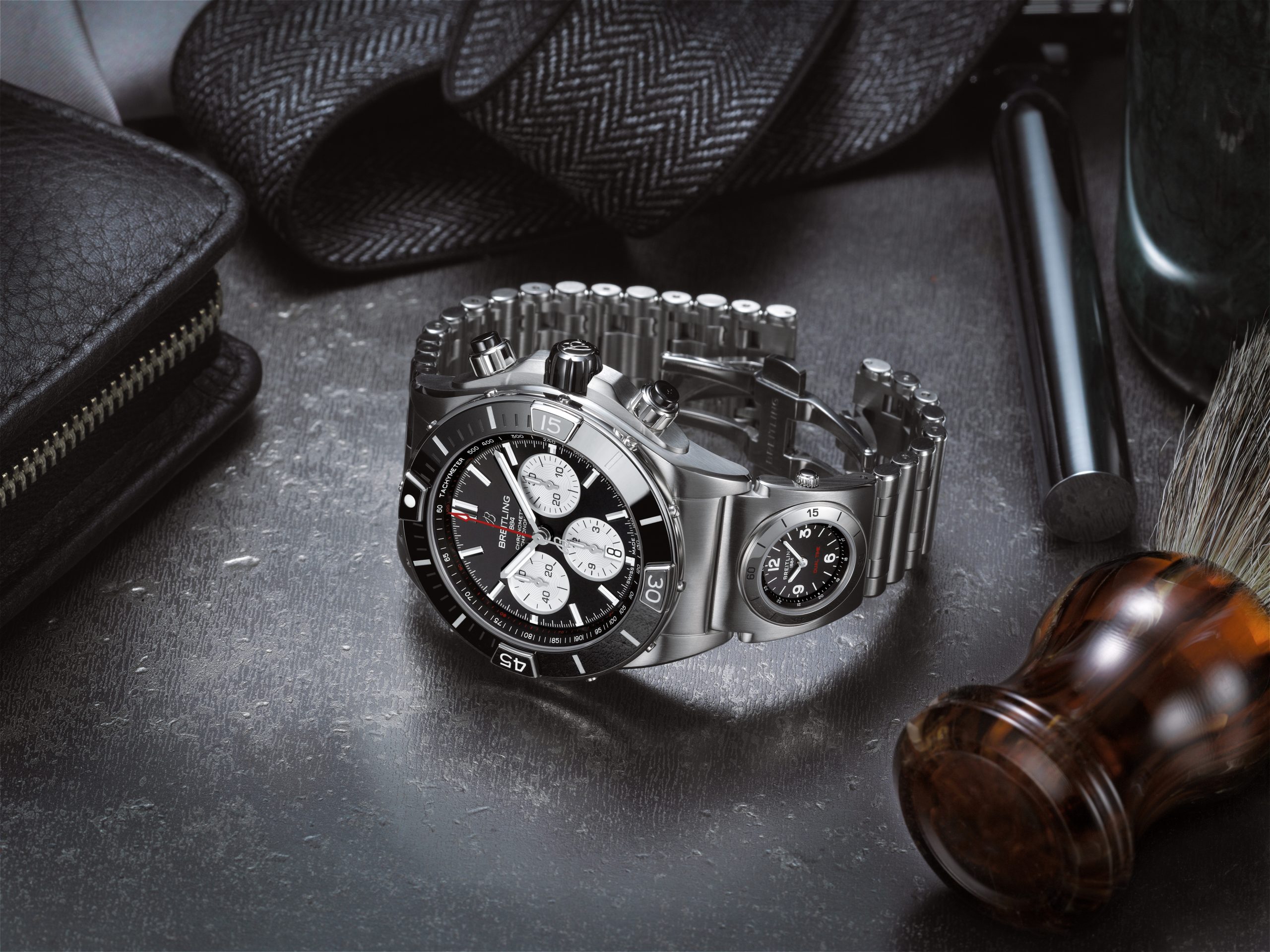 Breitlind Super Chronomat with a UTC module on the bracelet.
