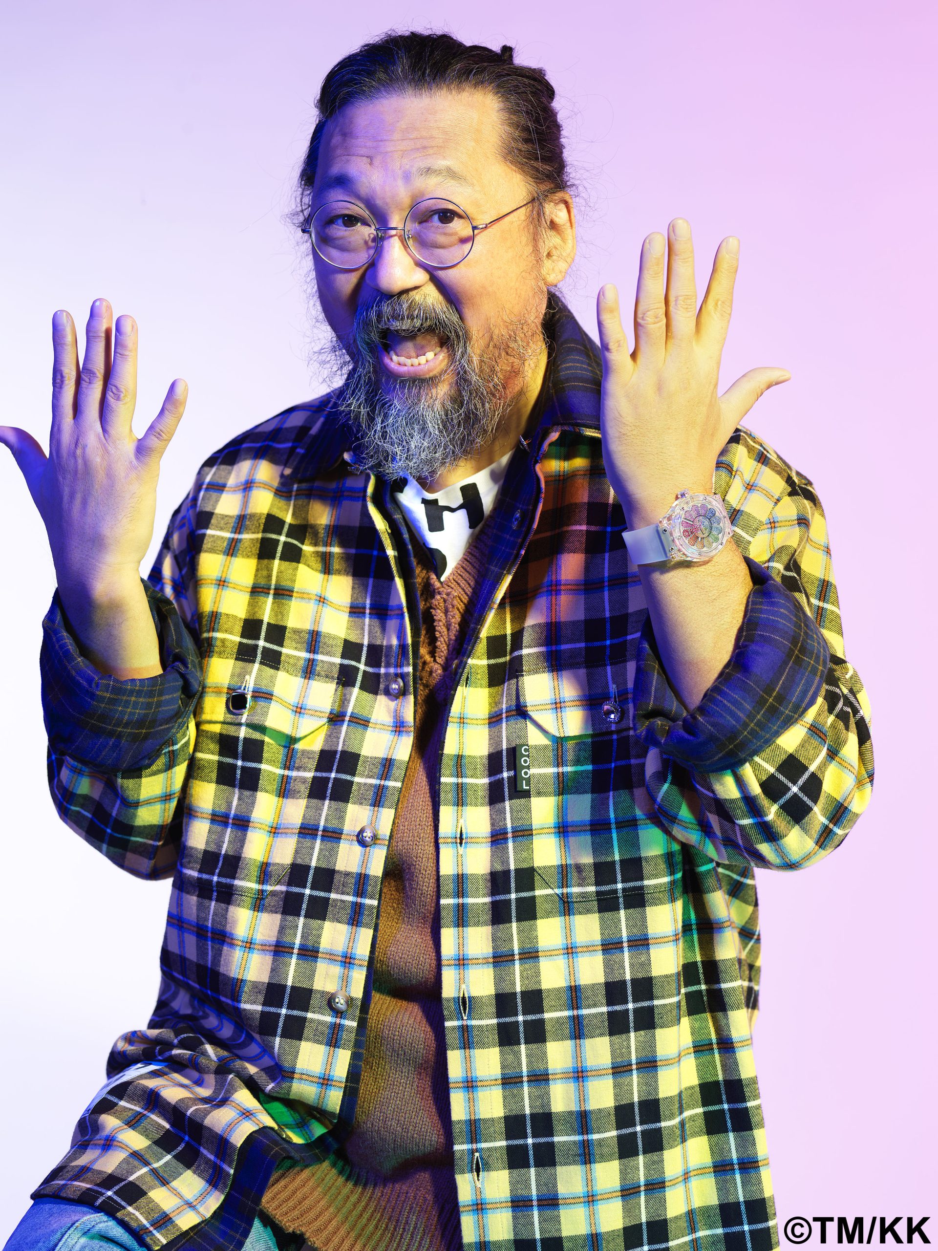 Takashi Murakami wearing the Classic Fusion Takashi Murakami Sapphire Rainbow (16).jpg