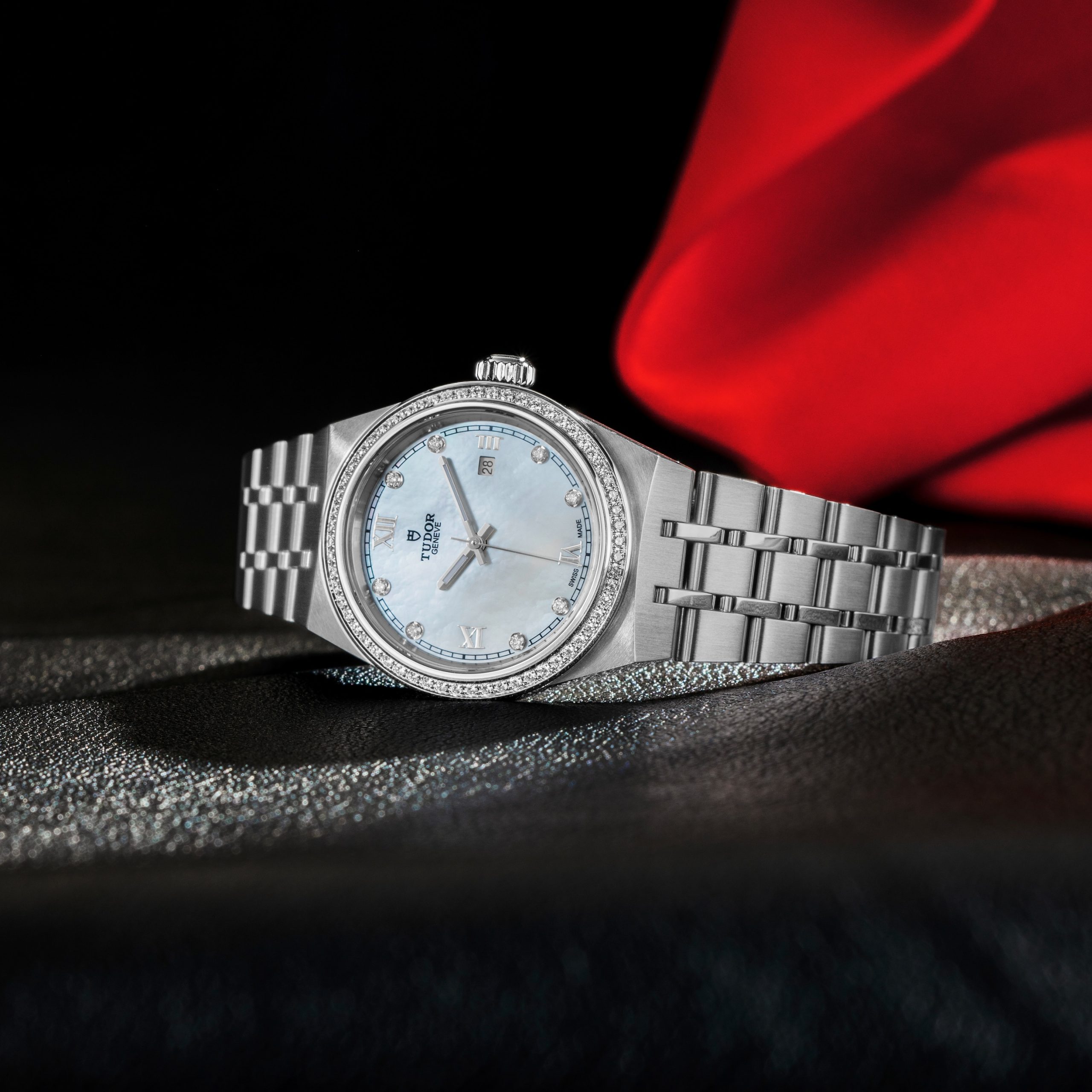 The Tudor Royal with a diamond-set bezel