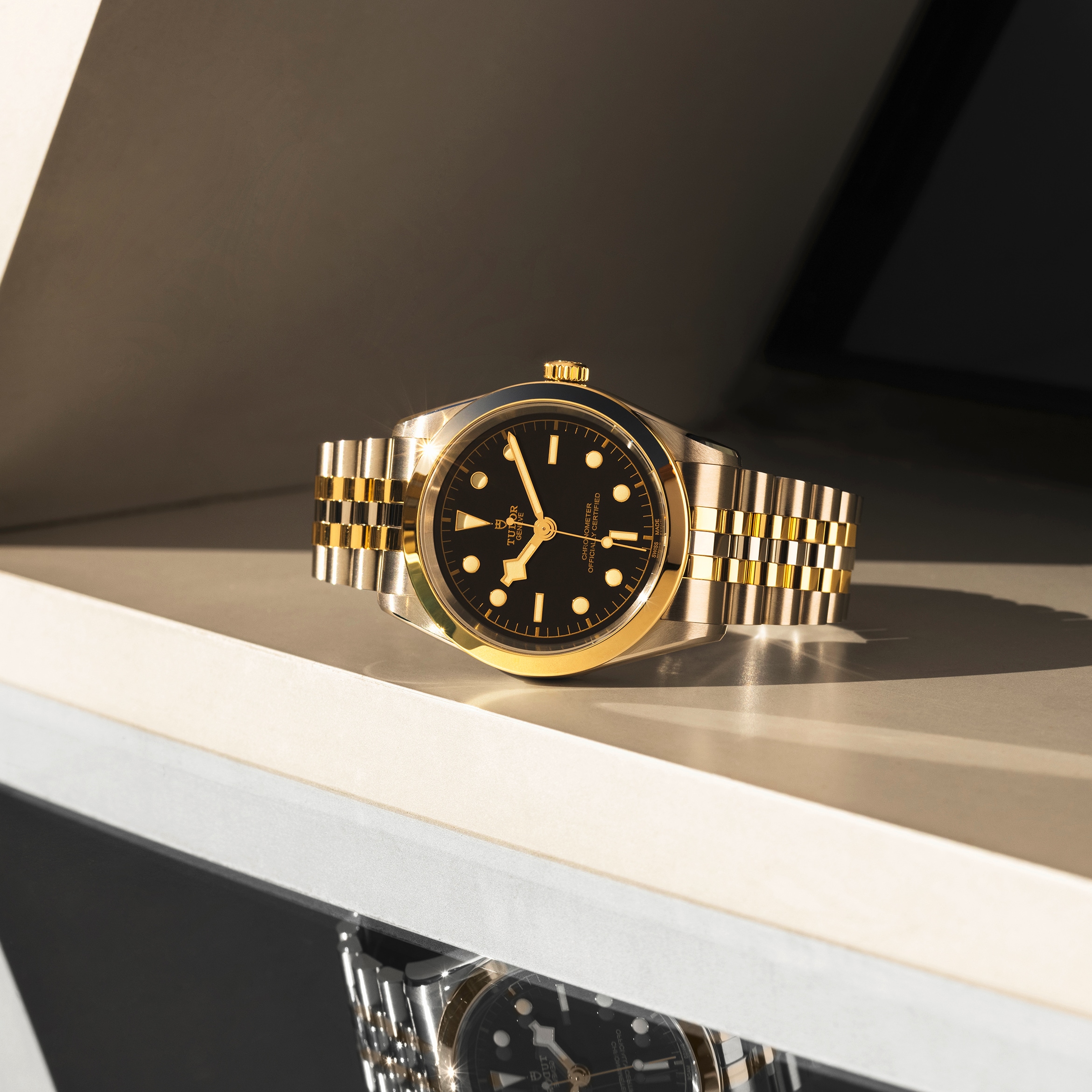 The dial inspired by the Tudor divers' watches produced during the 1950s