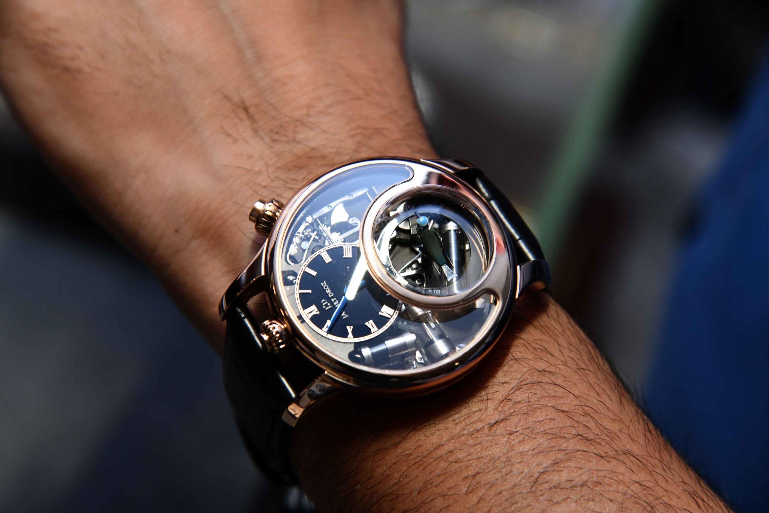 WatchTime India x Jaquet Droz A guest wearing the Charming Watch