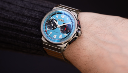Geneva Watch Days 2023: Angelus Chronodate Titanium Storm Blue Edition extends its Chronodate family