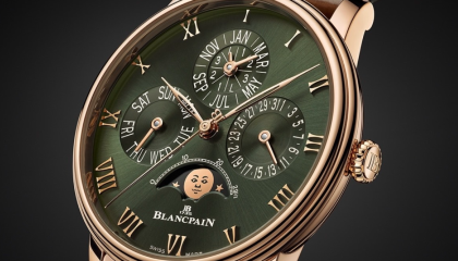Blancpain adopts a green dial for its new Villeret Quantième Perpétuel