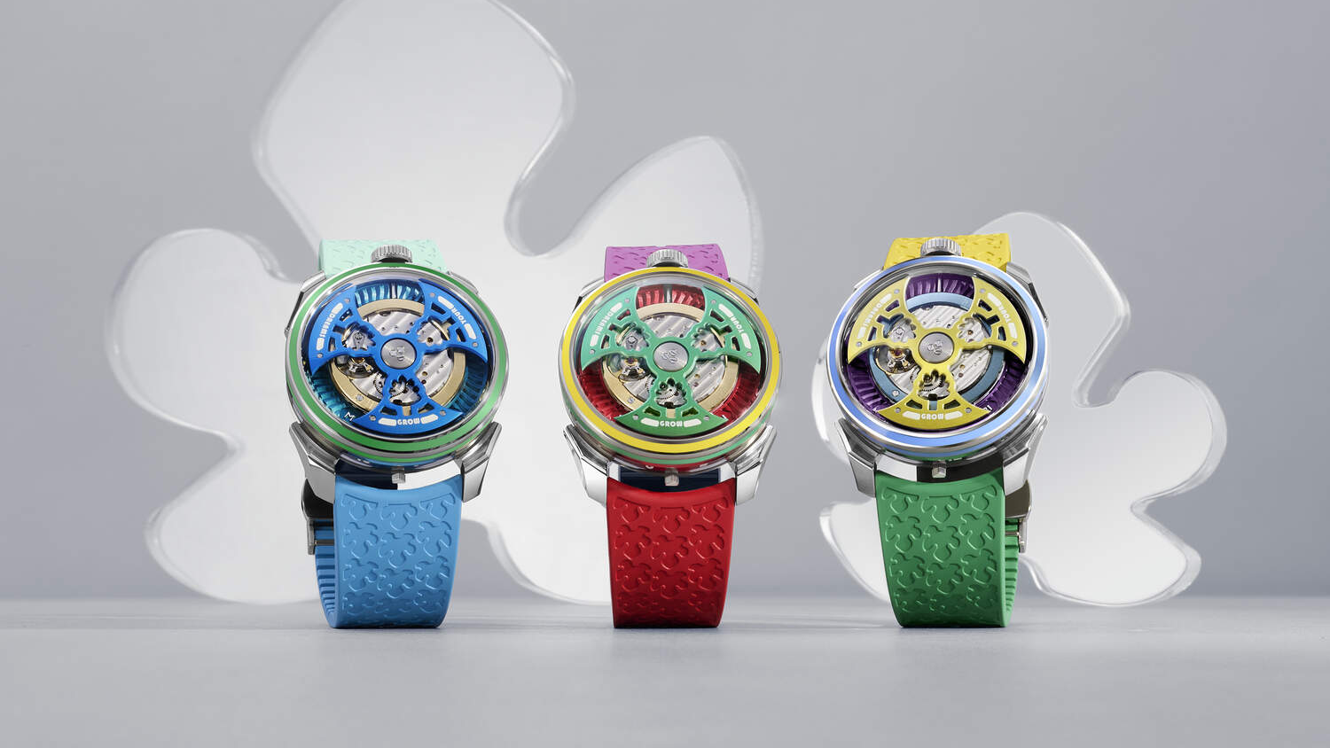MB&F presents Yinka Ilori M.A.D.1S ‘Grow Your Dreams’, a limited collection of three colourful timepieces