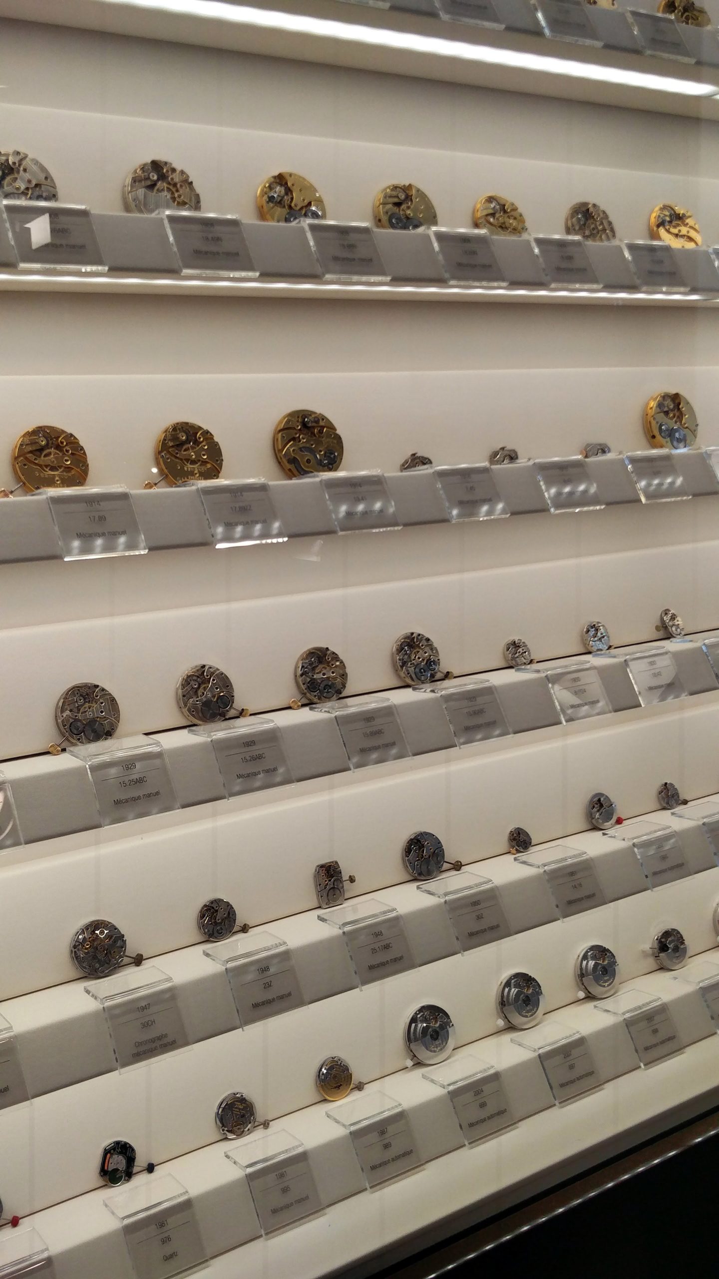 All the in-house manufactured movements on display