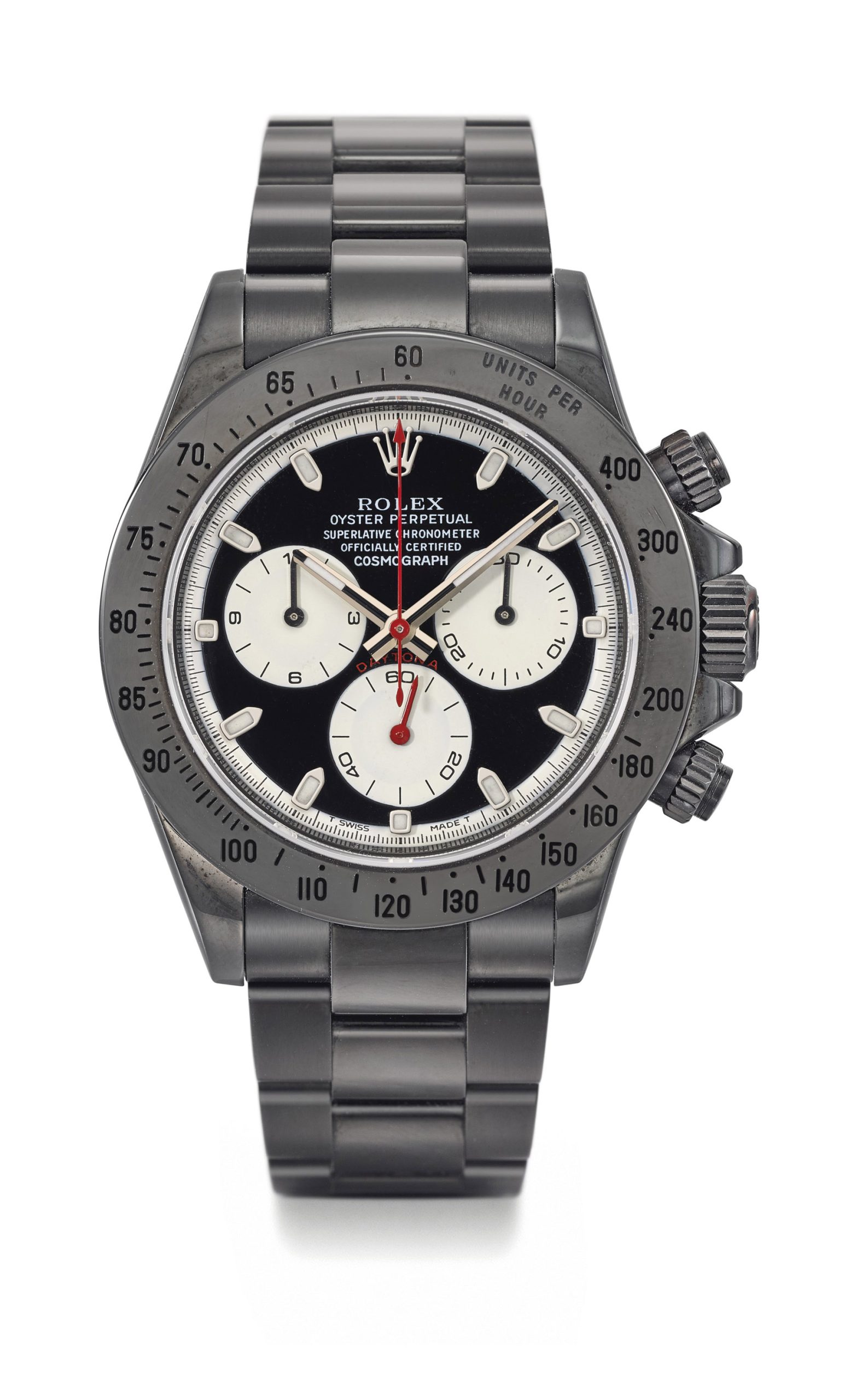 Bamford. A black pvd-coated stainless steel automatic limited edition chronograph wristwatch with bracelet Sc edition 072/100, ref. 116520, circa 2009 Estimate CHF 15,000 – 25,000