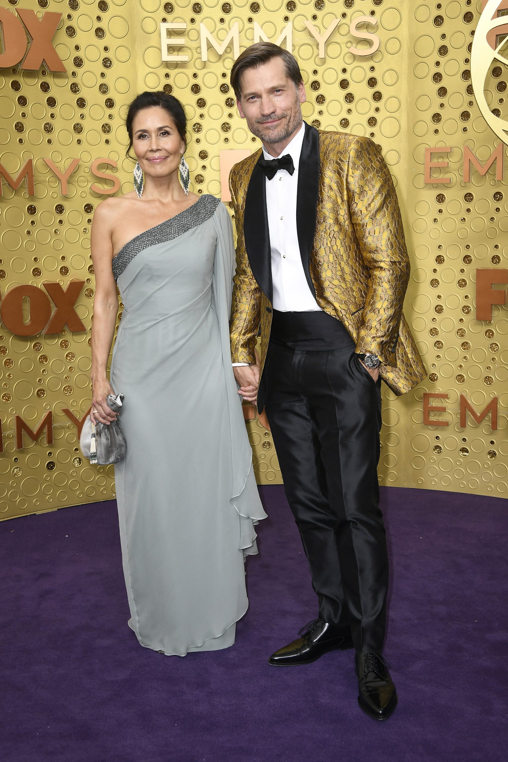 Nukaaka Coster-Waldau and Nikolaj Coster-Waldau attend the 71st Emmy Awards (Photo by Frazer Harrison/Getty Images)