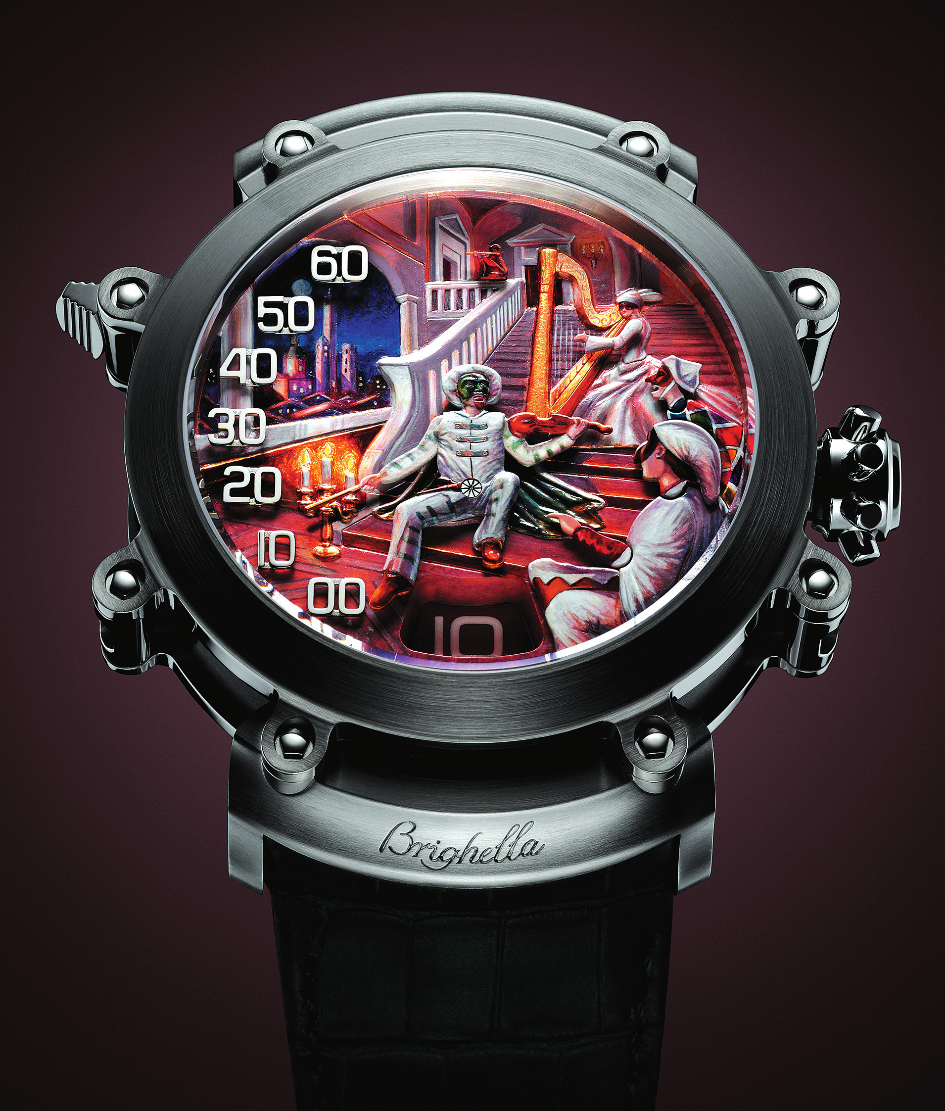 Brighella timepiece from the Commedia del'Arte collection