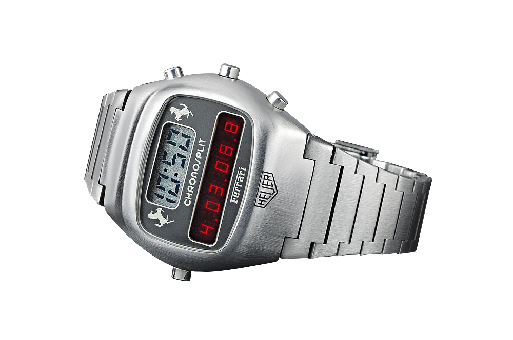 Quartz watches dominated the ’70s. Their glowing digital indicators initially relied on reddish LEDs (light emitting diodes) and later on LCDs (liquid crystal displays). The Chronosplit chronograph, which Heuer launched in 1975, was equipped with both.