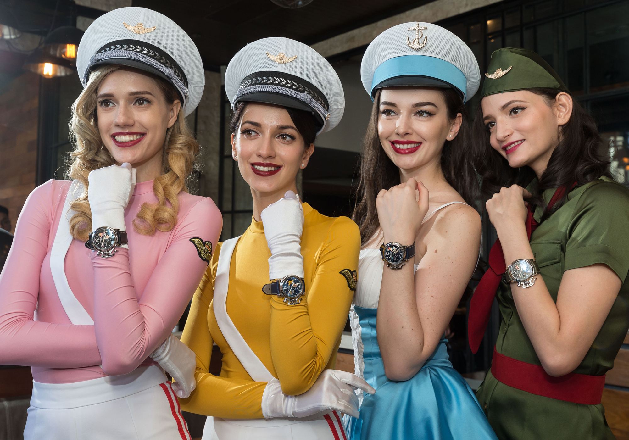 Graham pinup, Sally, Nina, Lilly and Anna