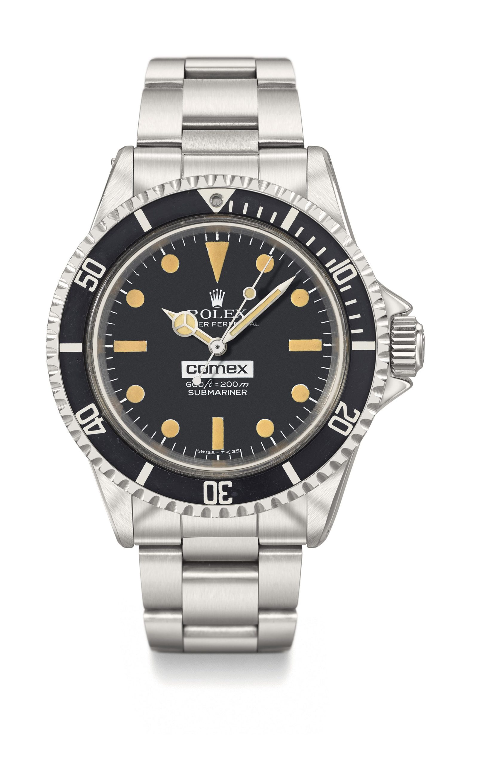 Rolex. A very rare stainless steel automatic wristwatch with sweep centre seconds, gas escape valve and bracelet, made for COMEX Ref. 5513, Circa 1971 Estimate CHF 50,000 – 100,000