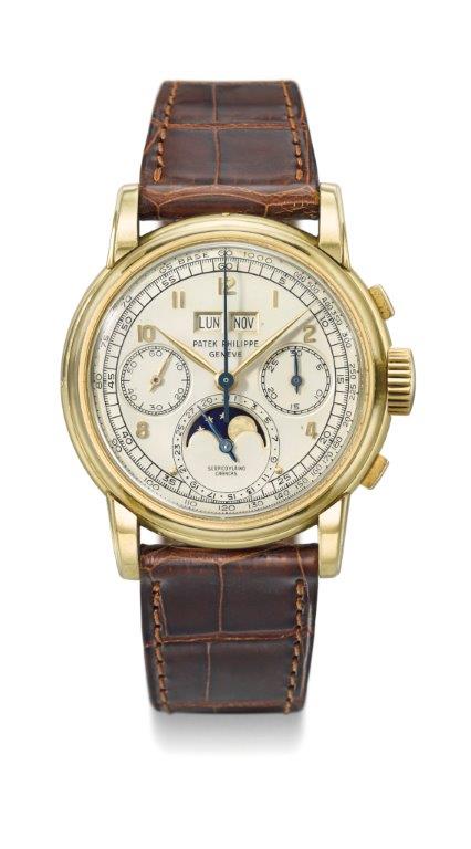 This 2499, fresh to the market, was purchased by the late father of the present owners in the early 1960s in Caracas, Venezuela. It is distinguished by its 37.6mm Wenger case (indicated by the key symbol numbered 1 to the inside of the snap on back),  the SERPICO Y LAINO, CARACAS signature to the combined date and moon phases dial, and the superb condition it is in. No other ref. 2499, all four series combined, retailed by Patek Philippe’s celebrated representative in Venezuela is known to exist till date, other than this one. 