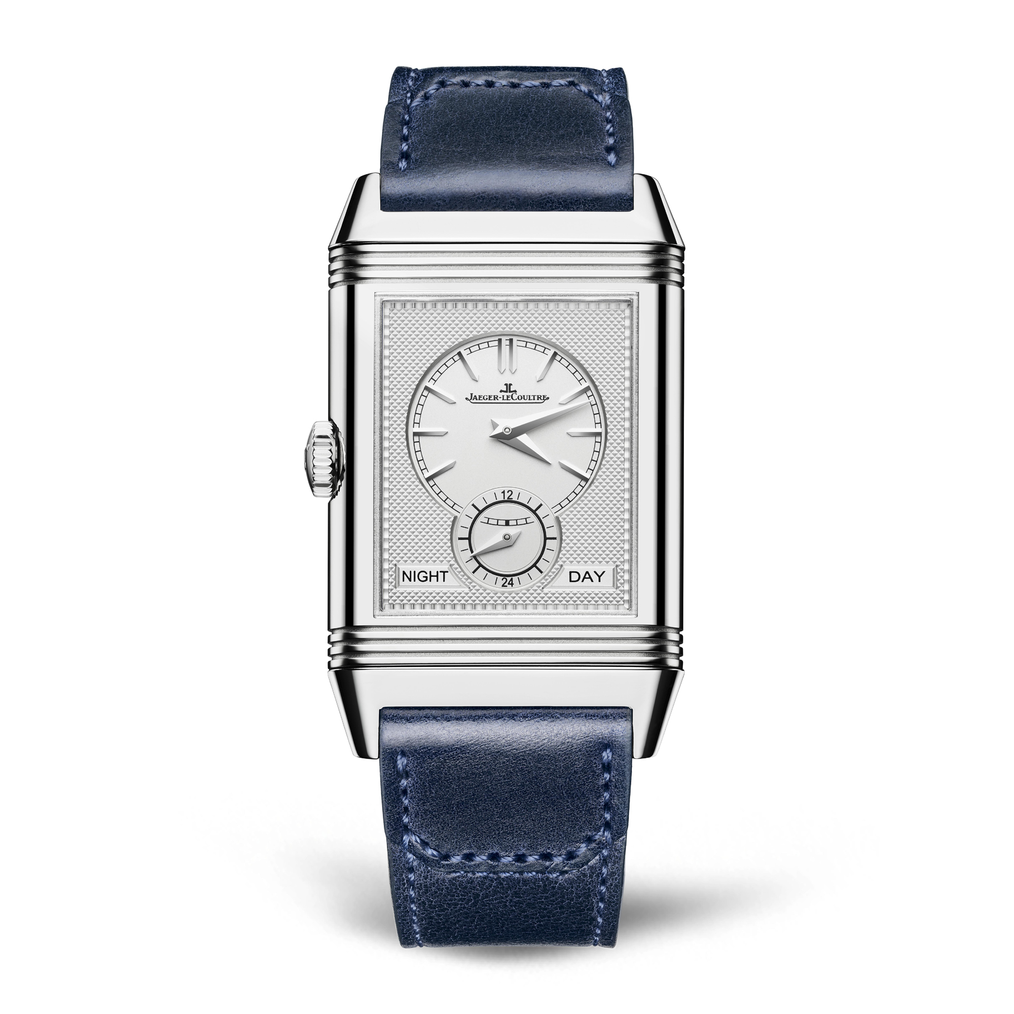 While the front dial displays the small seconds at the 6 o'clock position (see above), the reverse features a day/night indicator for the home country. 