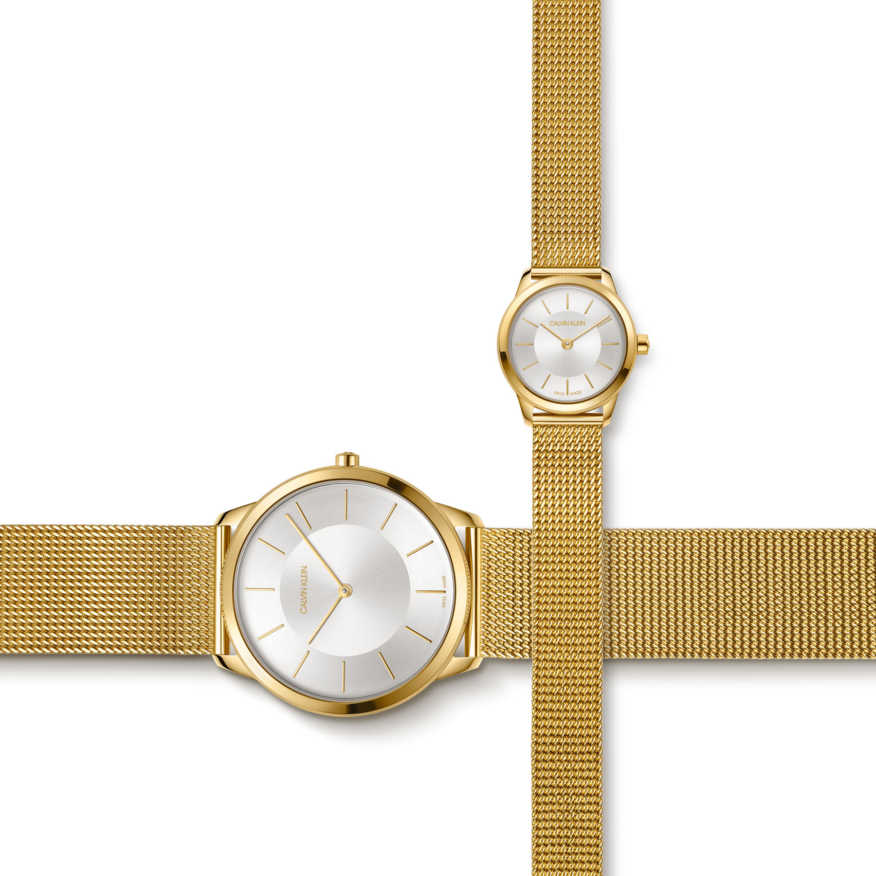The classic, unisex dial was initially offered in three clean versions silver, dark grey, and black. Now, you also have chromatic variations like stainless steel, PVD yellow gold, PVD pink gold mesh bracelet. Each version is presented with new mesh links for ultimate comfort. 