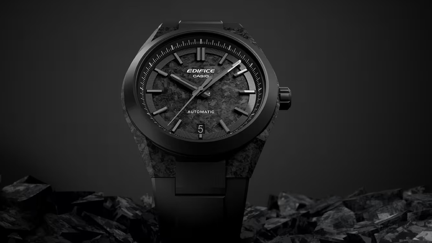 Casio launches its first automatic watch in forged carbon, the EFK-100XPB