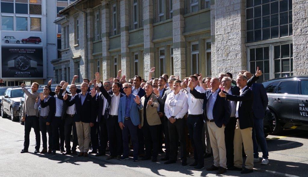 Julien Tornare, CEO Zenith with the brand executives from Range Rover 