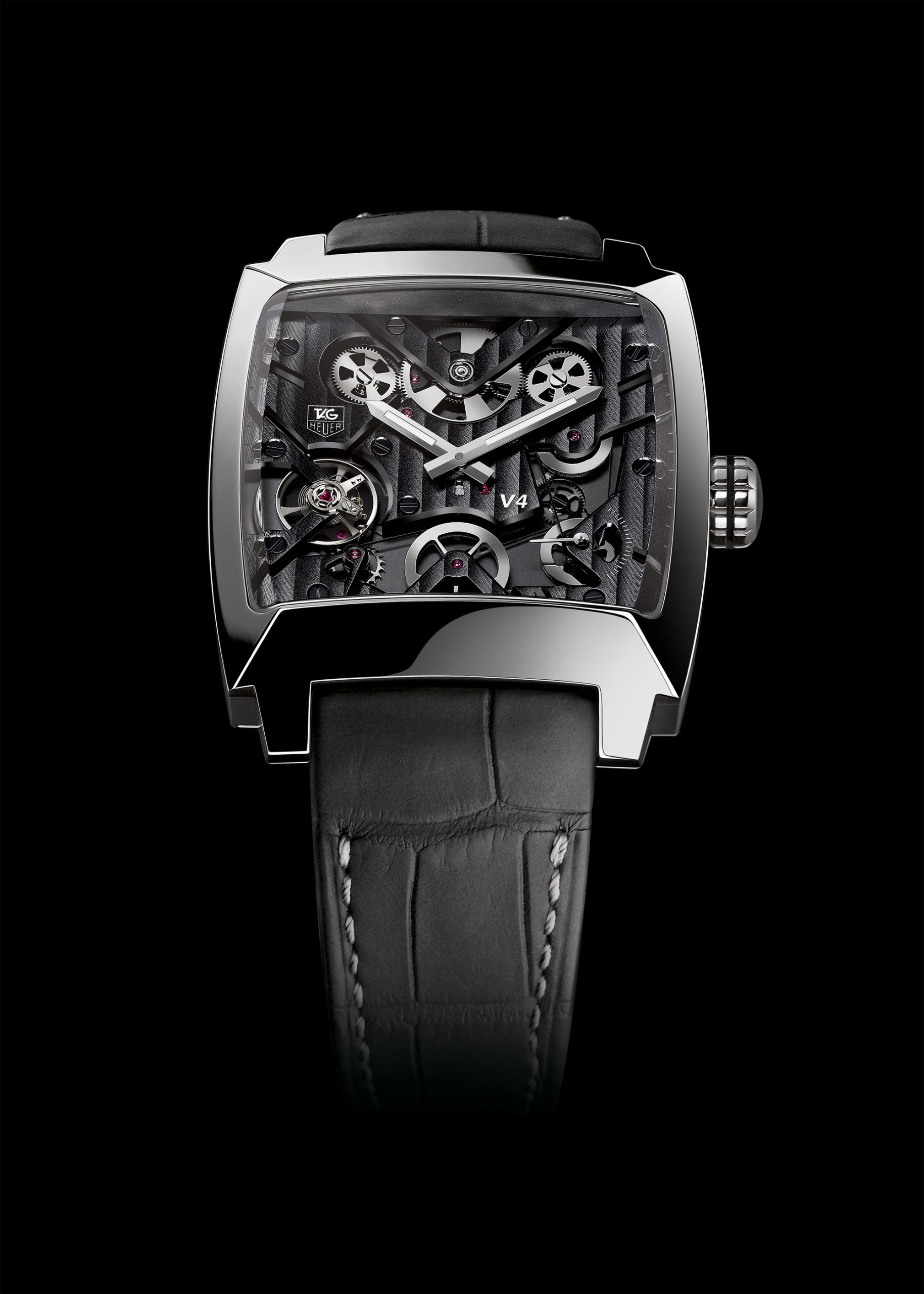 Monaco V4 Haute Horlogerie symbolised the icons' first link with haute horlogerie world featuring new complications, designs and materials. 