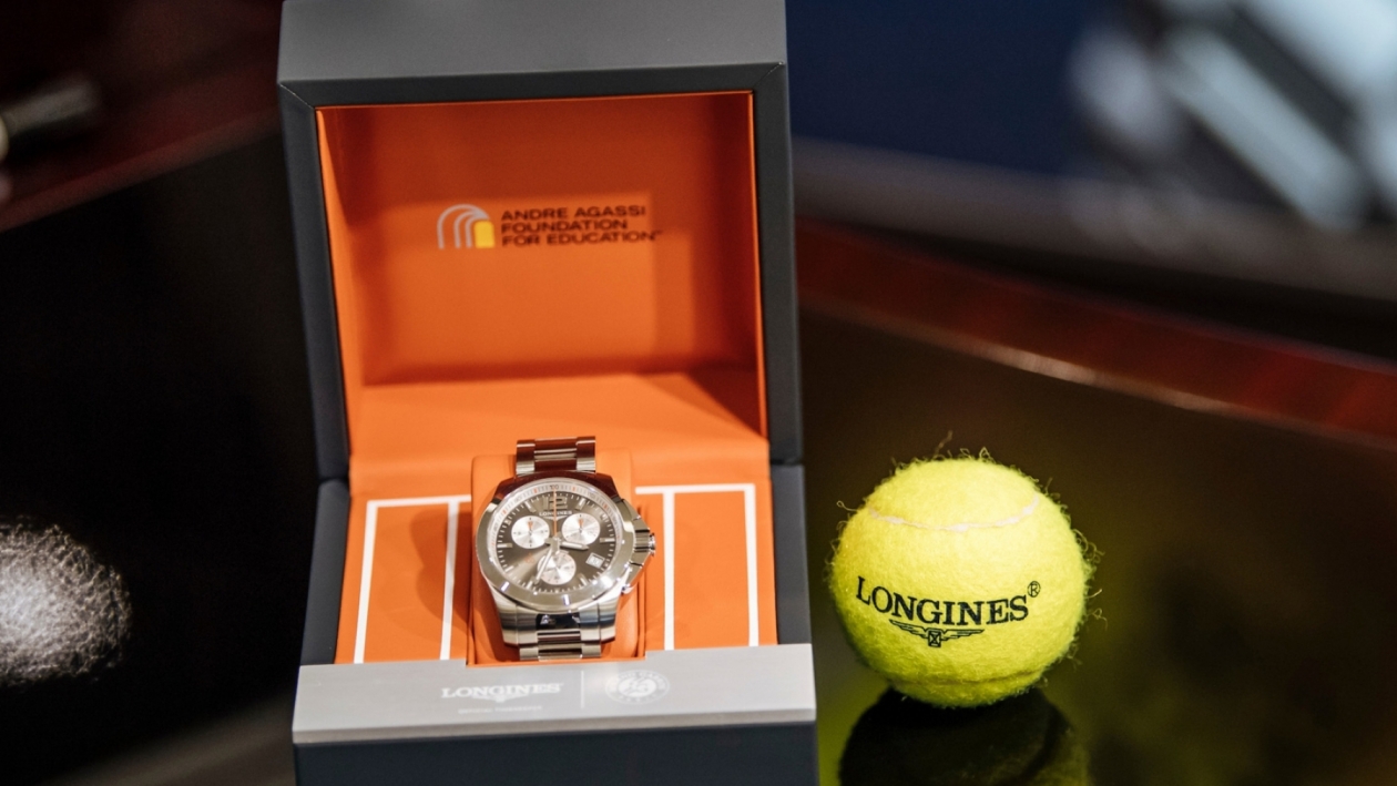 Andre Agassi celebrates ten years with Longines