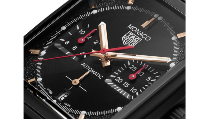 TAG Heuer’s new Monaco Grand Prix timepiece goes black and gold