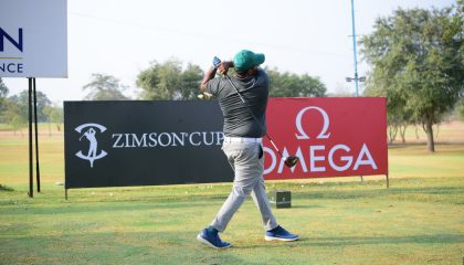 On the greens, at the Zimson Cup