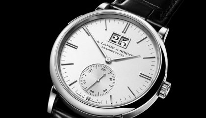 A. Lange & Söhne white gold iteration of the Saxonia with an outsize date window
