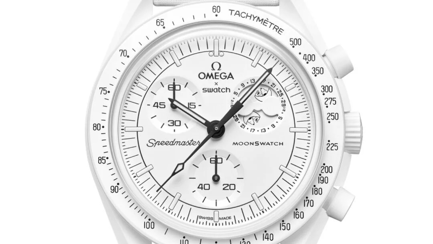 The all-white Swatch X Omega Moonswatch ‘Mission to the Moonphase’ is here