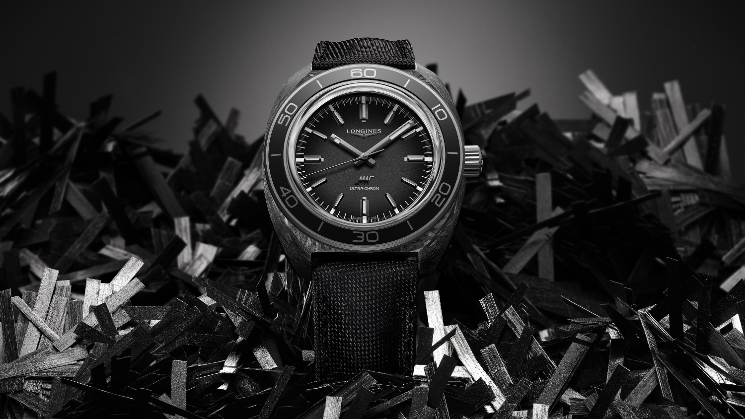 Longines opens 2025 with a new Ultra-Chron in carbon, its first brush with the material