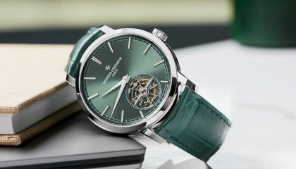 Perfect Balancing Act : Vacheron Constantin’s Traditionnelle Tourbillon with green dial and the Tourbillon with retrograde date